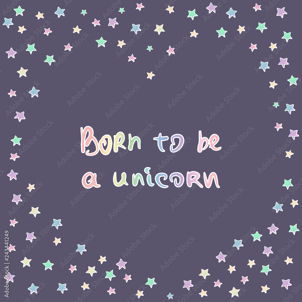 Unicorn. Rainbow Stars Postcard