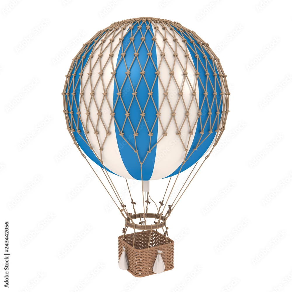 Fototapeta premium Vintage Hot Air Balloon Isolated