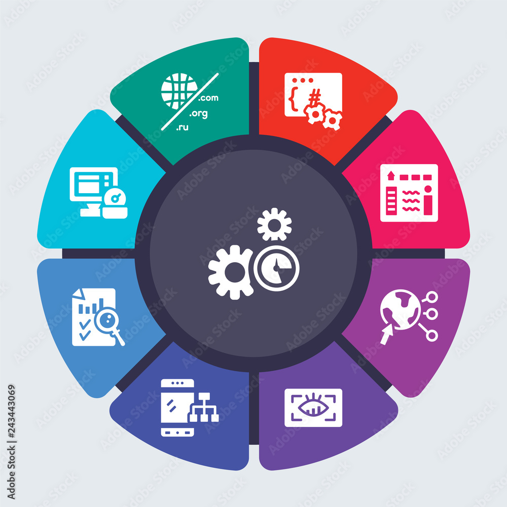 programming vector template for infographics. Business concept with 9 ...