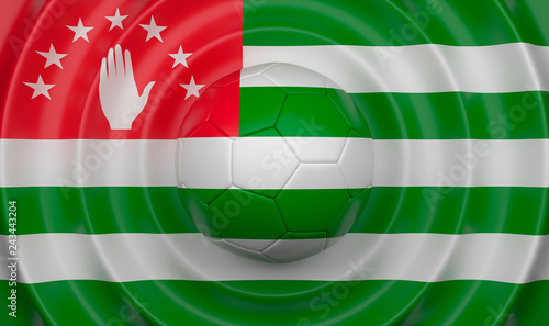 Abhkazia, soccer ball on a wavy background, complementing the composition in the form of a flag, 3d illustration photo