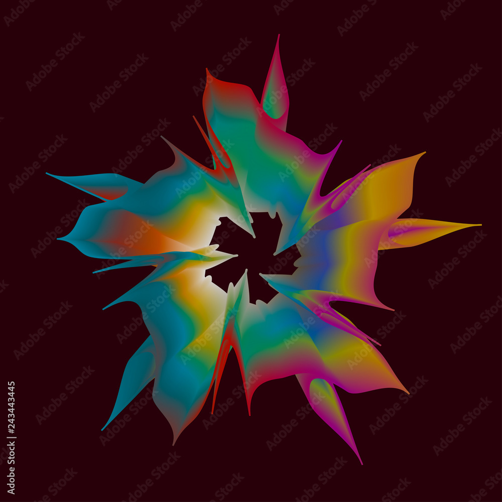 Fototapeta premium Rainbow flower volumetric color