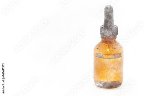 薬品のビンとスポイト Dropper And Bottle Illustration Of Watercolor Painting Style Stock イラスト Adobe Stock