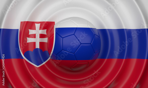 Free Download Slovakia, soccer ball on a wavy background, complementing the composition in the form of a flag, 3d illustration - GFXLoad