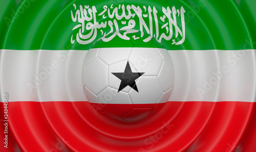Free Download Somaliland, soccer ball on a wavy background, complementing the composition in the form of a flag, 3d illustration - GFXLoad