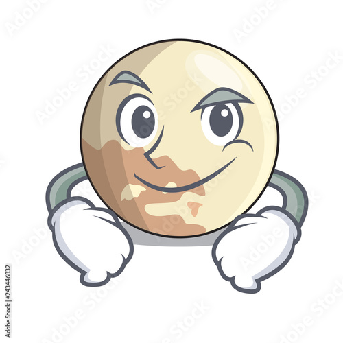 Smirking image of planet pluto in character