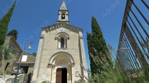 Wide Exterior old French Church Dolly forward