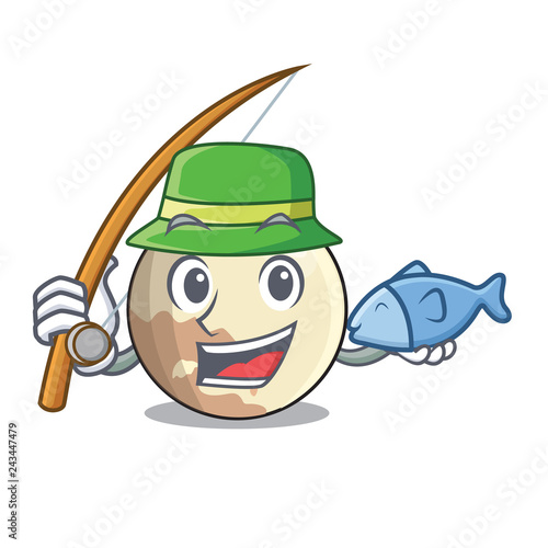 Fishing Pluto cartoon planet above the sky
