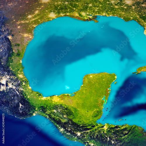 Mexican gulf map Fototapeta