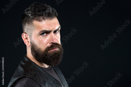 Bearded man. brutal caucasian hipster with moustache. Facial care. Male fashion. Mature hipster with beard. copy space. serious man. Hipster fashion. Glamour fashion model