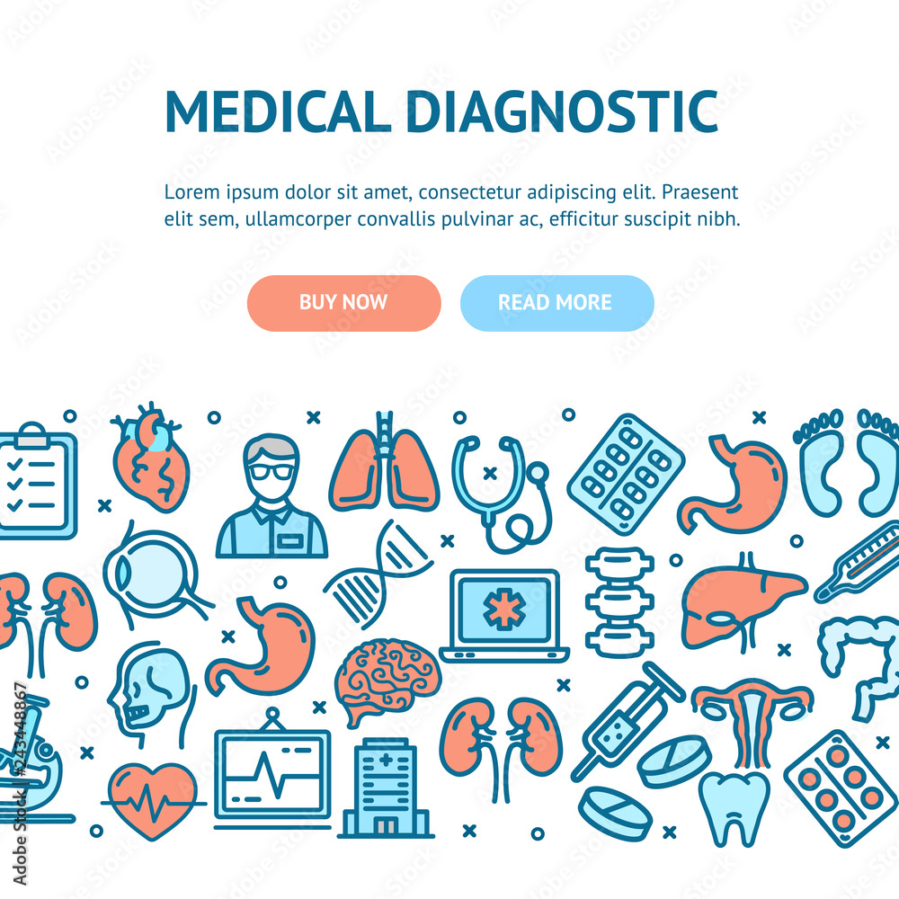 Medical Diagnostics Flyer Banner Posters Card. Vector Medical Diagnostics Flyer Banner Posters Card. Vector