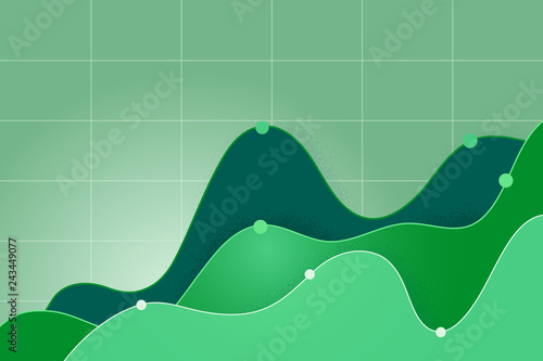 Stats graphs waves vector illustration for business, infographic chart, financial data graphic 