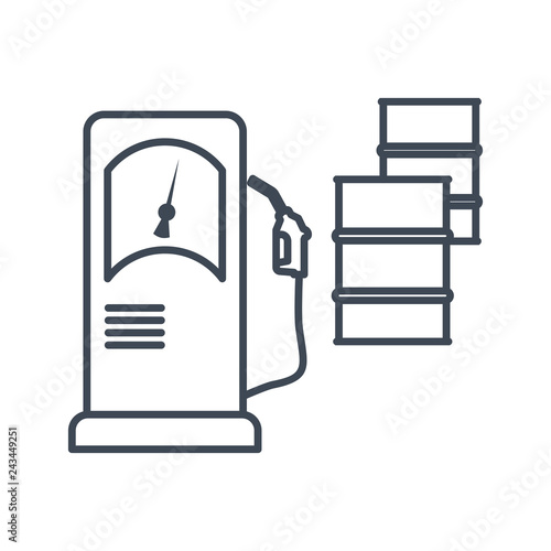 thin line icon gas station