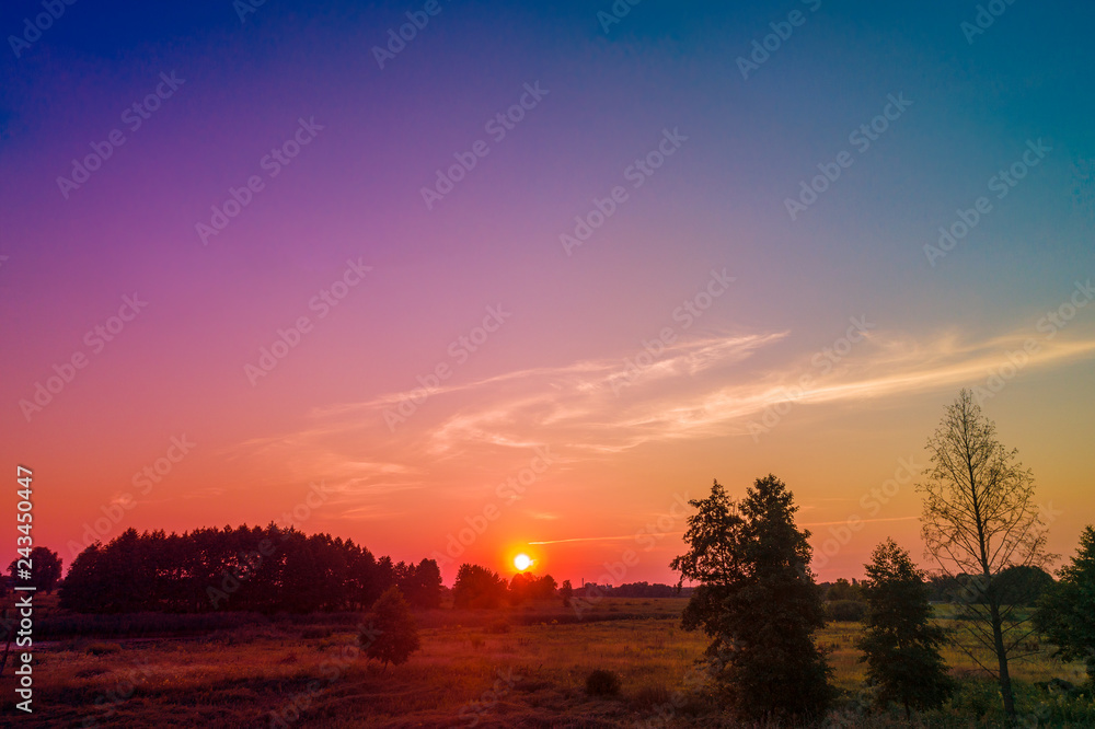 Rural autumn landscape in the early morning Rural autumn landscape in the early morning