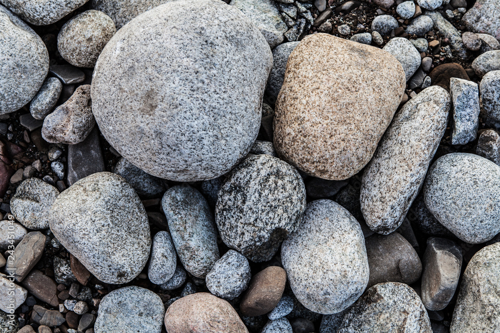 Stones lying on the beach