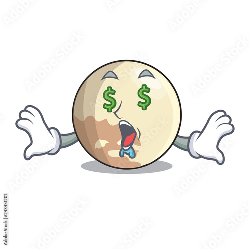 Money eye Pluto planet isolated in with mascot