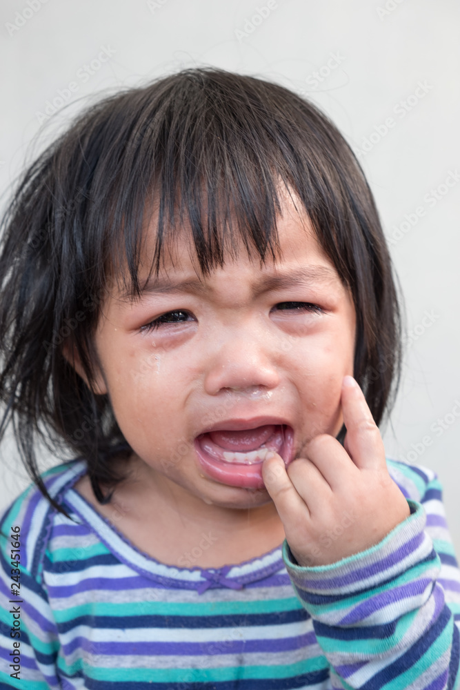 Portrait of crying baby girl. Portrait of crying baby girl.