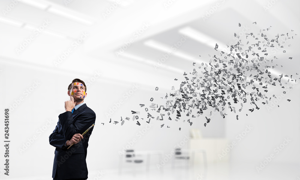 Inspiration of young creative businessman Inspiration of young creative businessman