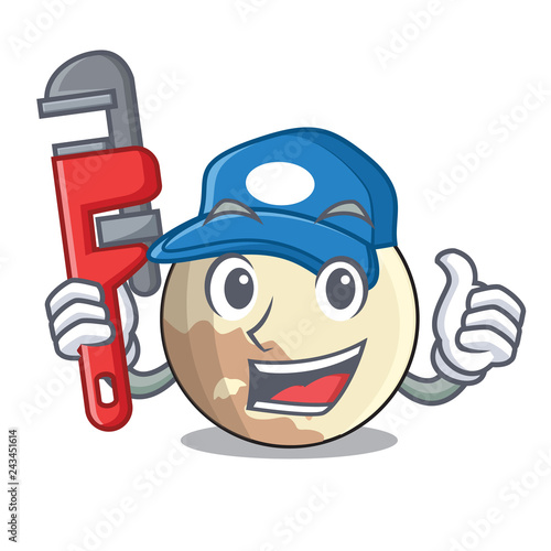 Plumber Pluto planet isolated in with mascot