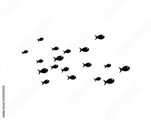 set of abstract fish background template vector