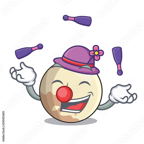 Juggling Pluto planet isolated in with mascot