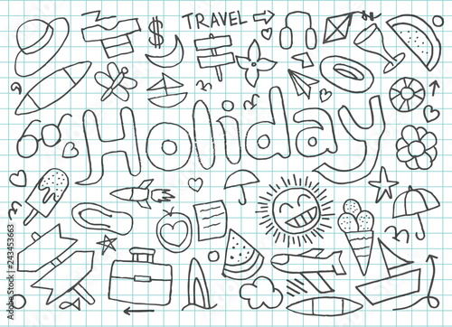 Set of Holiday doodles - Vector