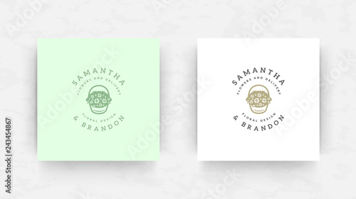 Elegant luxury brand logo design template vector illustration.