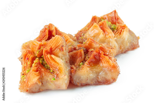 Turkish Ramadan Dessert Baklava isolated on white