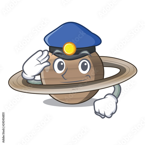 Police Pluto saturn isolated in with mascot