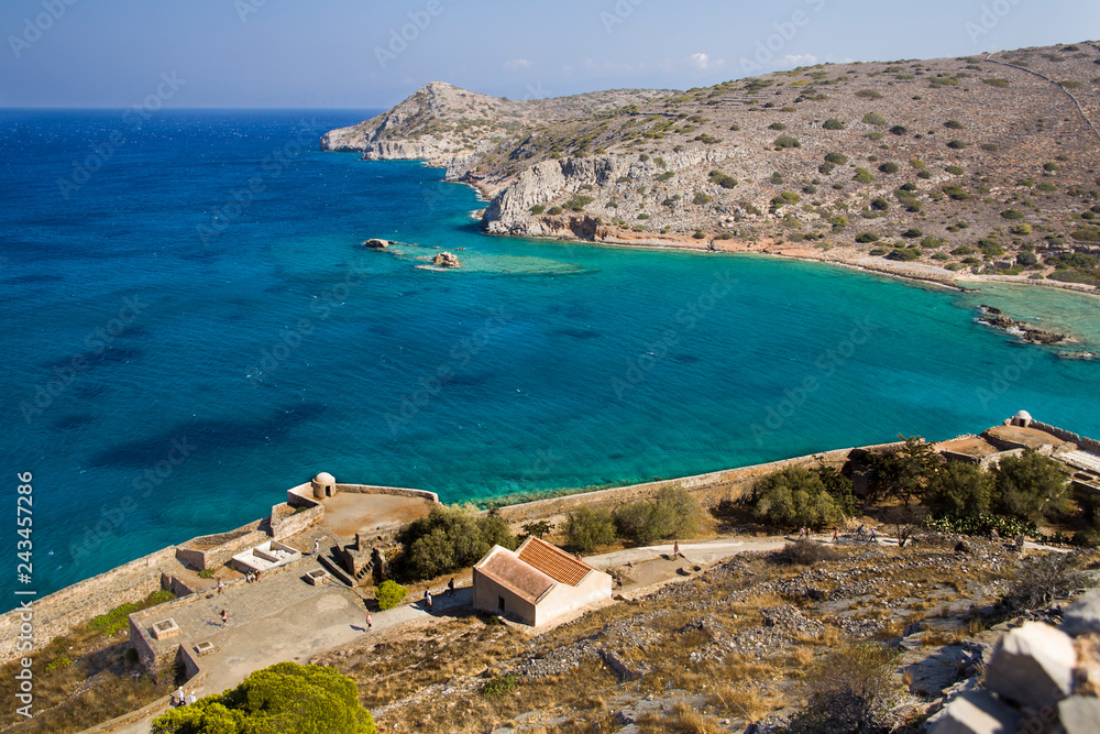 View from the Spinalonga fortress on the island.