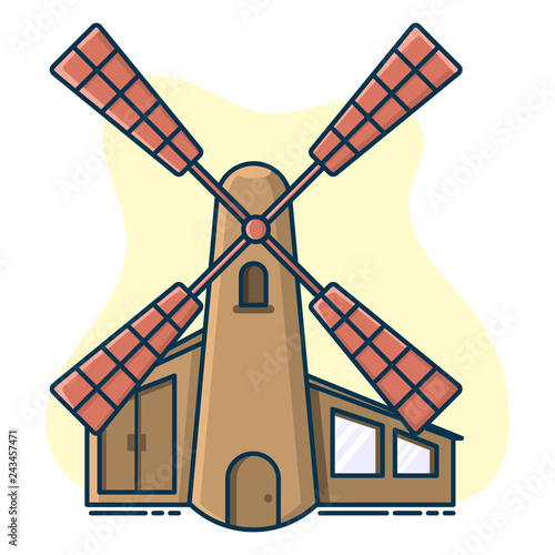 rustic windmill, concept of bread production and handmade