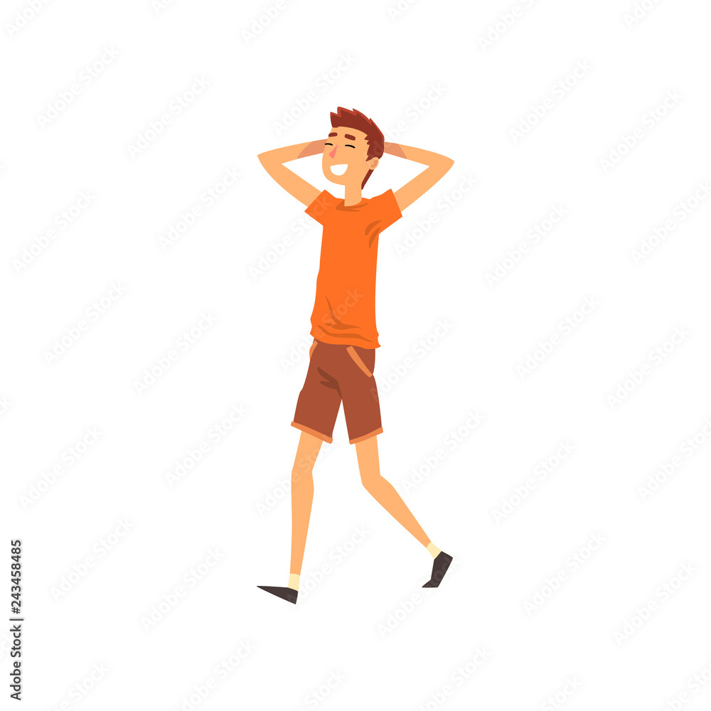 Happy young man in casual clothes vector Illustration Happy young man in casual clothes vector Illustration