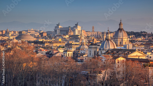 Rome. Aerial cityscape image of  Rome, Italy during winter sunset.	