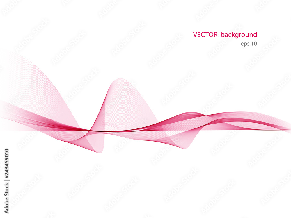 Vector Abstract Pink Curved Lines Background. Template Brochure Design ...