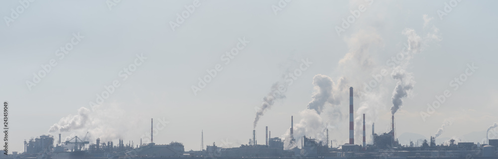 Air pollution of industry. Environmental pollution. Ecology concept.