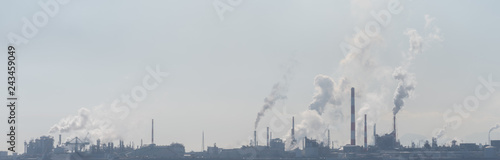 Air pollution of industry. Environmental pollution. Ecology concept.