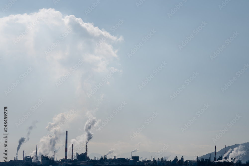 Air pollution of industry. Environmental pollution. Ecology concept.