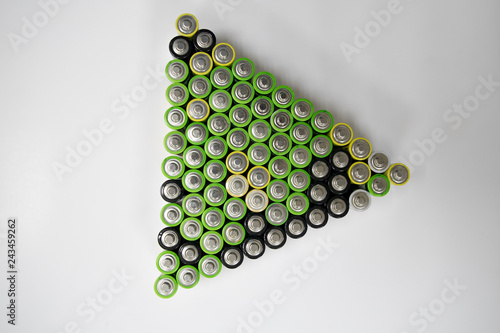 Wallpaper Mural Closeup of pile of used alkaline batteries. Close up colorful rows of selection of AA batteries energy abstract background of colorful batteries. Torontodigital.ca