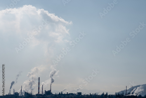 Air pollution of industry. Environmental pollution. Ecology concept.