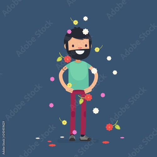 Cute people celebrating - Vector illustration