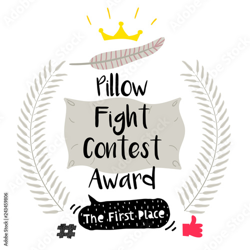 Cute Funny Pillow Fight Award Badge