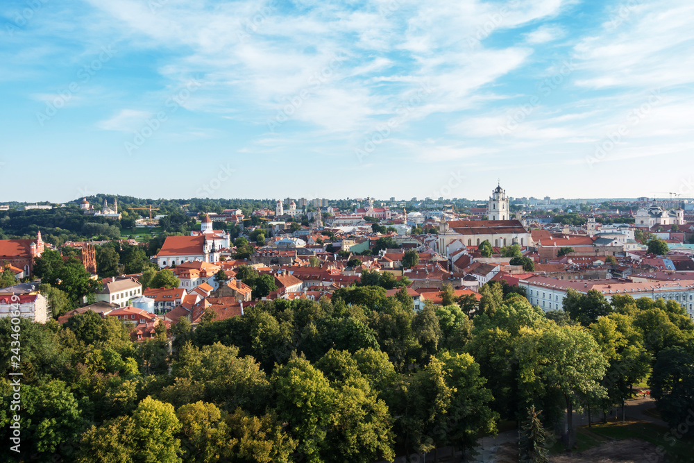 Overlooking Old Town Vilnius city, Lithuania