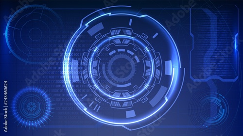 HUD Sci-Fi Futuristic Dashboard Display. Vitrual Reality Technology Screen vector stock illustration