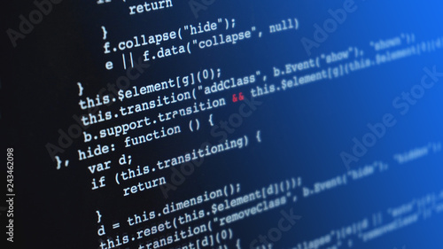 Programming html application code running down a computer screen