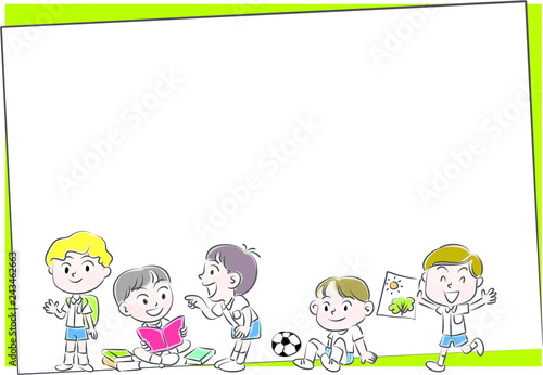 Wallpaper Mural school kids with border Torontodigital.ca