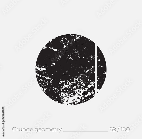 Geometric simple shape in grunge retro style