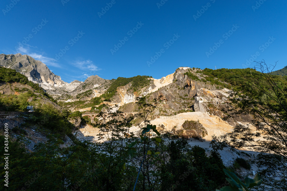 Apuan Alps Italy - Quarries of white Carrara Marble Apuan Alps Italy - Quarries of white Carrara Marble