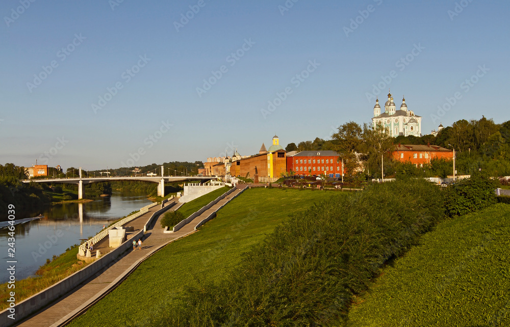Fortress wall of Smolensk along the Dnieper river