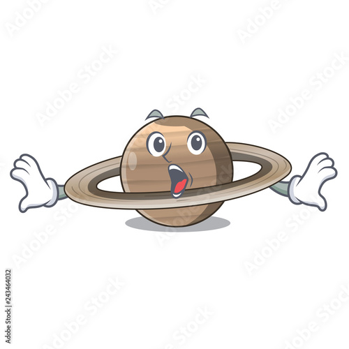 Surprised planet saturn in the cartoon form