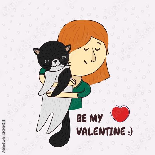 cat love shape icon logo vector