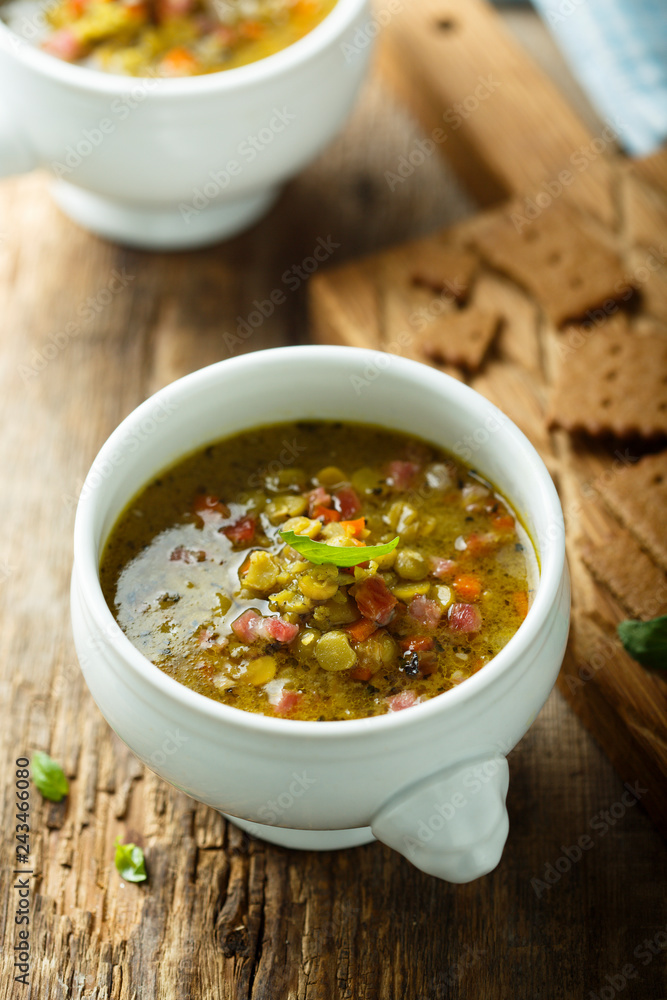Pea soup with smoked sausage Pea soup with smoked sausage